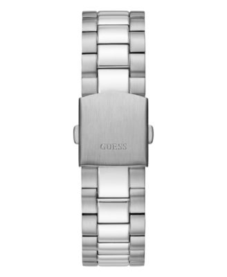 Men's Silver-Tone Stainless Steel Bracelet, Day, Date Watch, 42mm