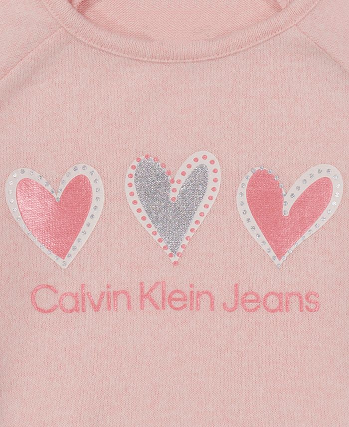 Calvin Klein Baby Girls Hearts Crewneck with Joggers, 2 Piece Set Macy's