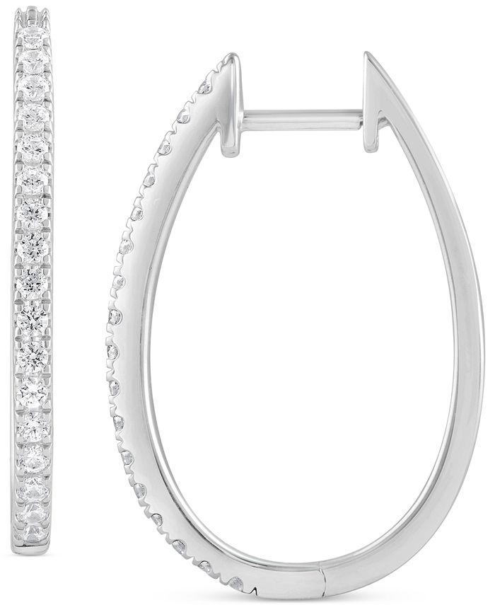 Forever Grown Diamonds Lab-Created Diamond Medium Hoop Earrings (1/2 ct ...