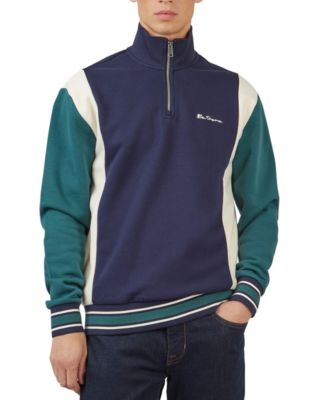 Ben Sherman - Men's Colorblocked Quarter-Zip Sweatshirt