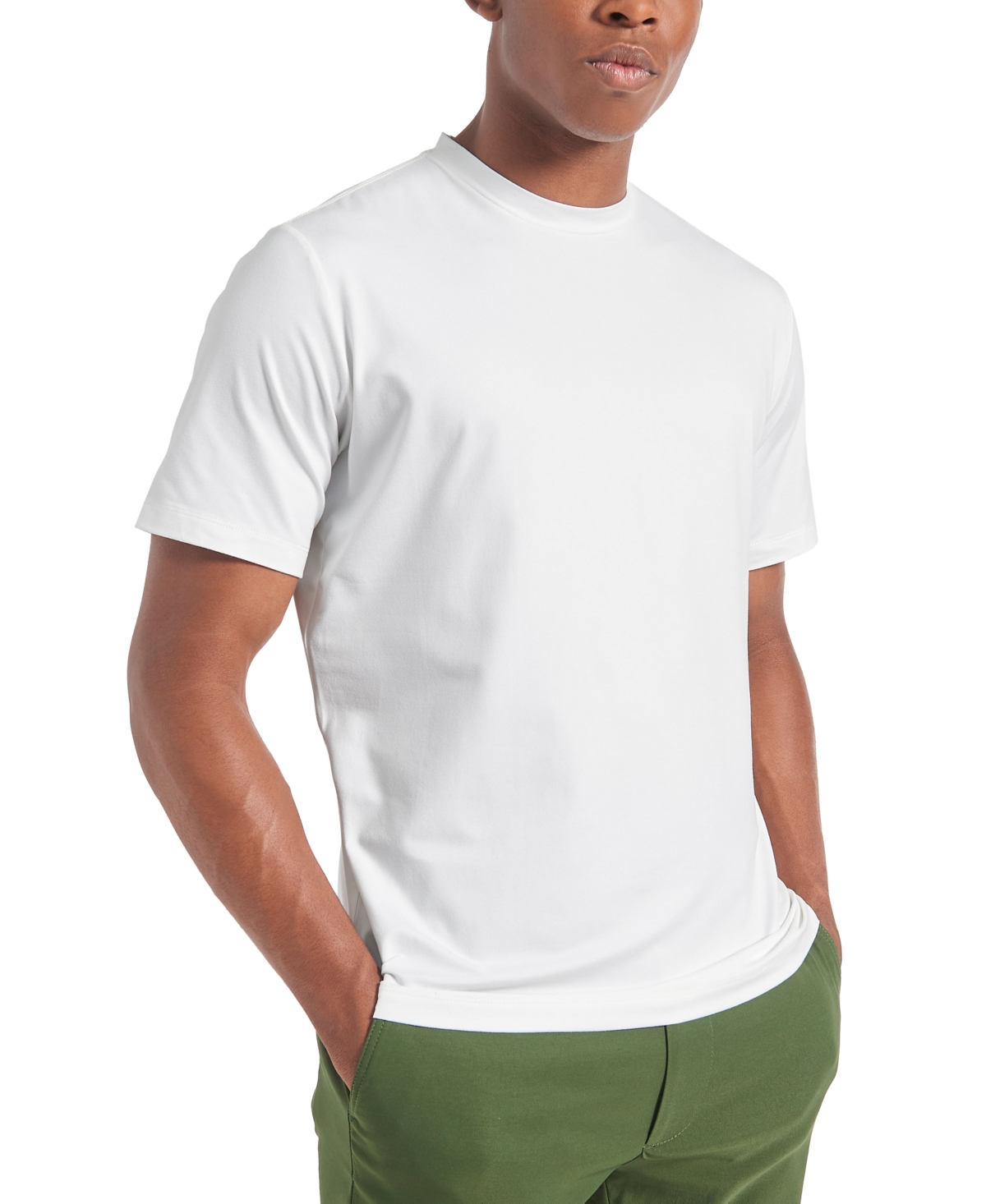Shop Ben Sherman Men's Marled Moisture-wicking Short-sleeve Performance T-shirt In Bright Whte