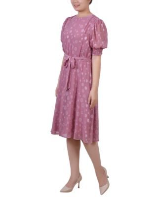 Women's Elbow Sleeve Swiss Dot Dress