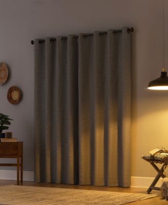 Archaeo Textured Linen Blend Total Blackout Grommet Top Curtain