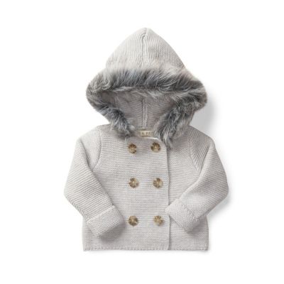 Baby Long Sleeve Button Front Hooded Sweater