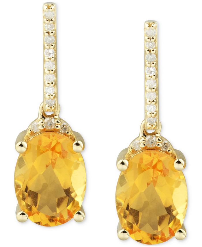 Macy s Citrine 2 1 10 ct. t.w. Diamond 1 10 ct. t.w. Oval