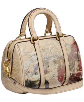 COACH Mint x Serf Ruby Printed Leather Satchel 18 with Crossbody