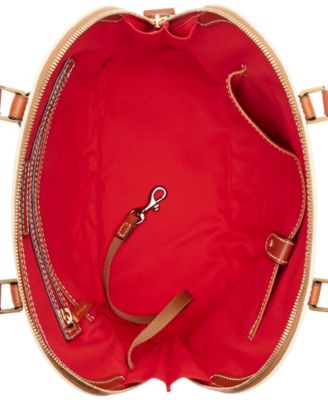 Dooney & Bourke Pebble Leather Zip Top Satchel - Macy's