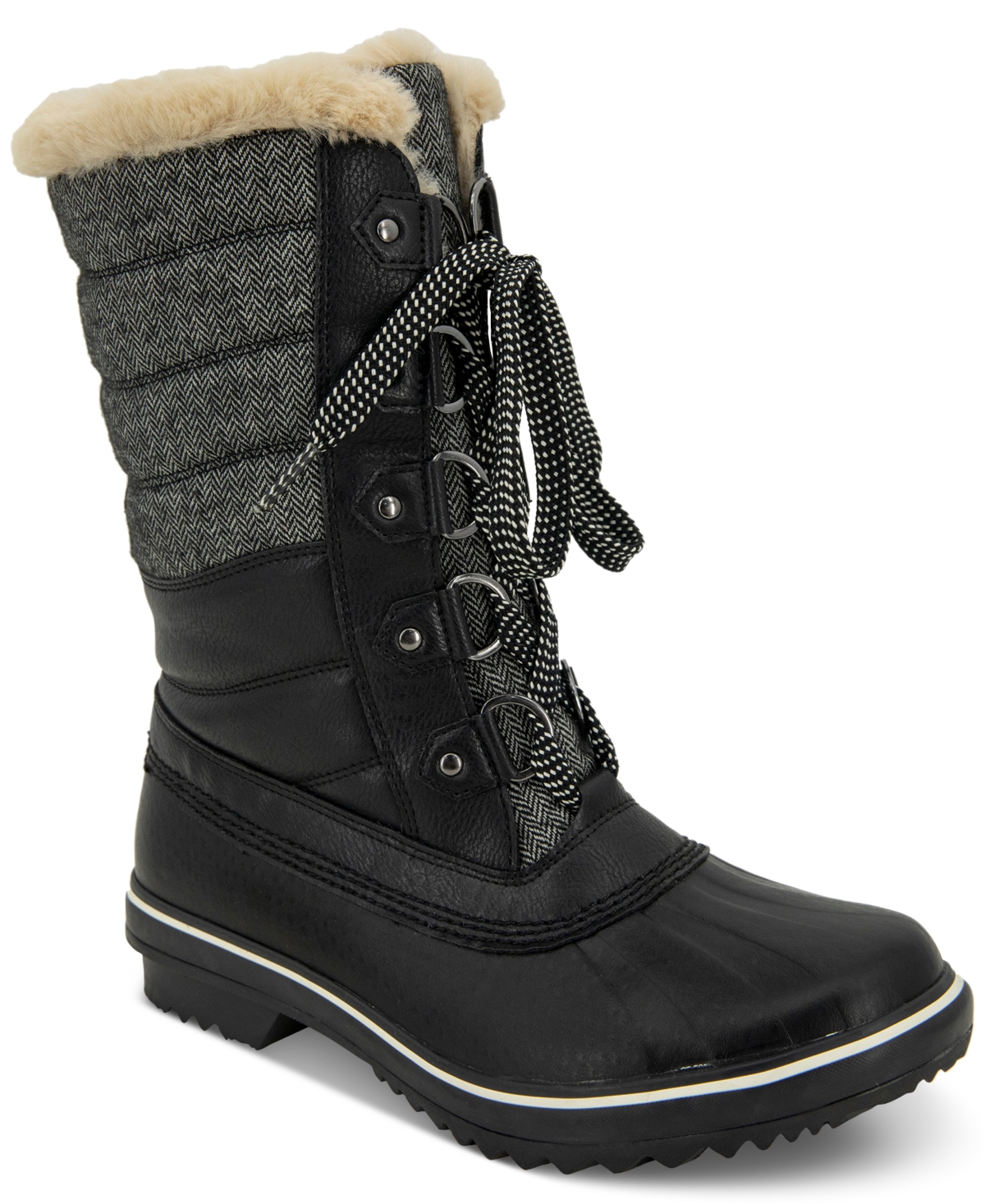 Jbu Women's Siberia Waterproof Lace-Up Quilted Cold-Weather Boots Women's Shoes