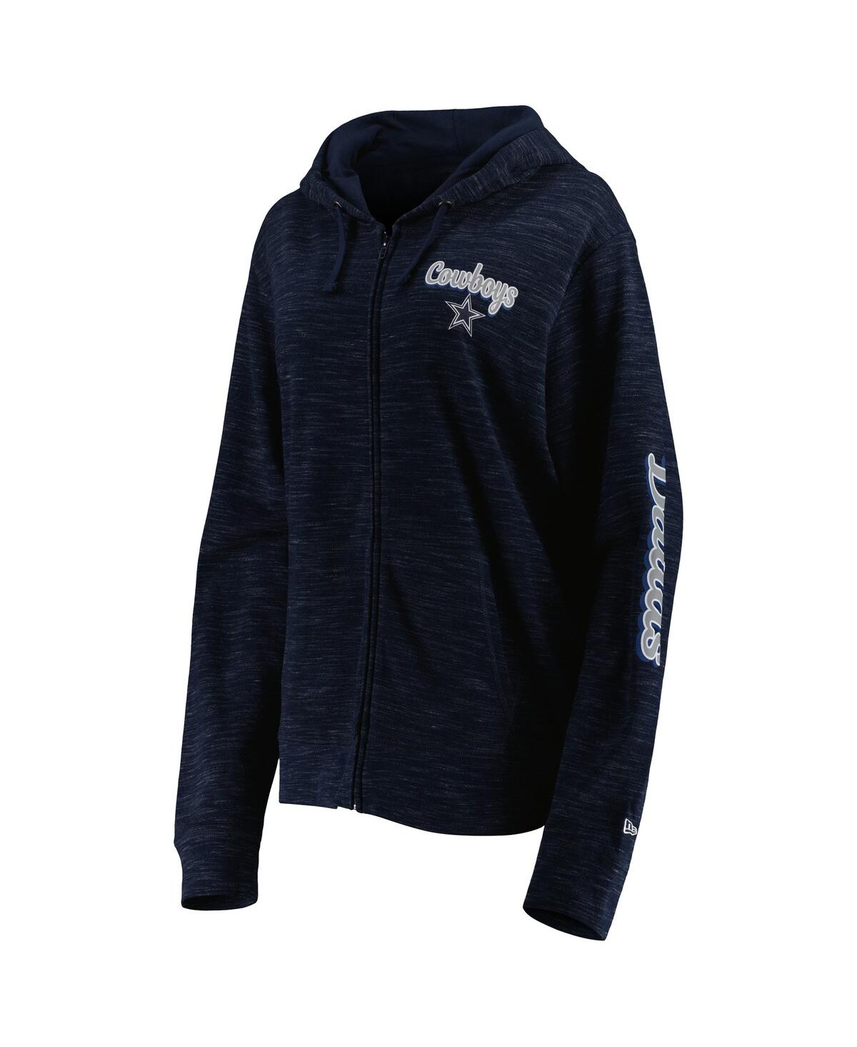 New Era Navy Dallas Cowboys Reverse Full-zip Hoodie In Navy