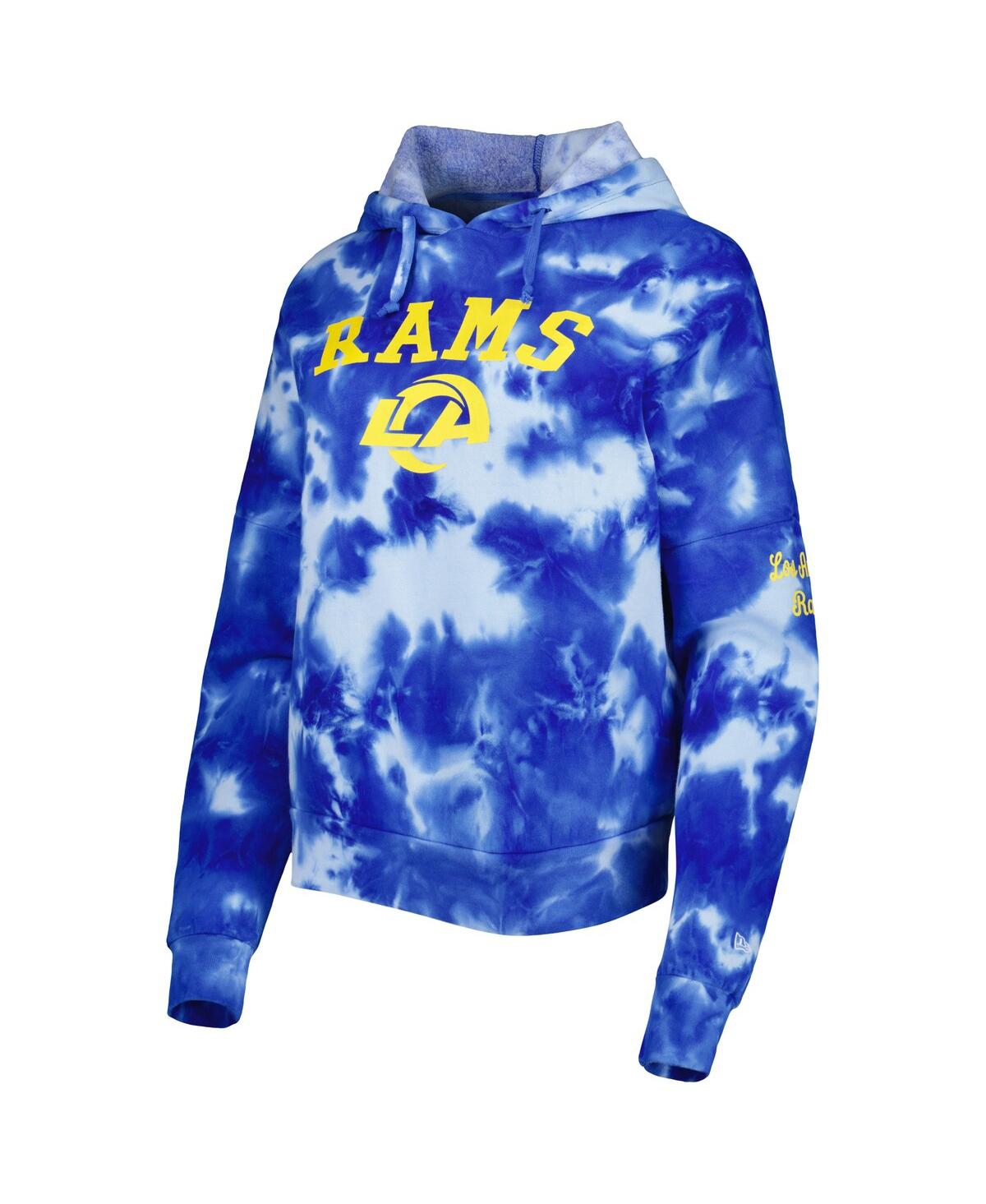 NEW ERA WOMEN'S NEW ERA ROYAL LOS ANGELES RAMS CLOUD DYE FLEECE PULLOVER HOODIE 