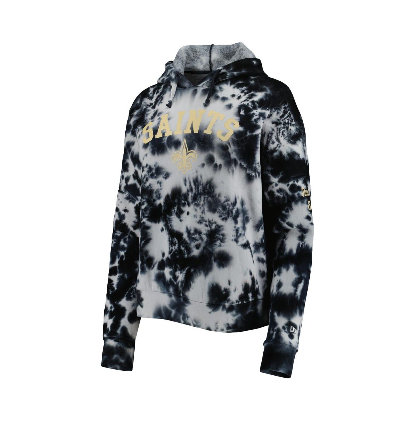 Женское худи New Era Black New Orleans Saints Cloud Dye Fleece Pullover — фото 3