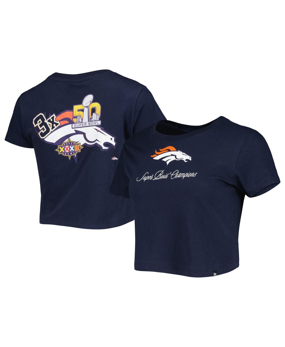 NEW ERA WOMEN'S NEW ERA NAVY DENVER BRONCOS HISTORIC CHAMPS T-SHIRT 