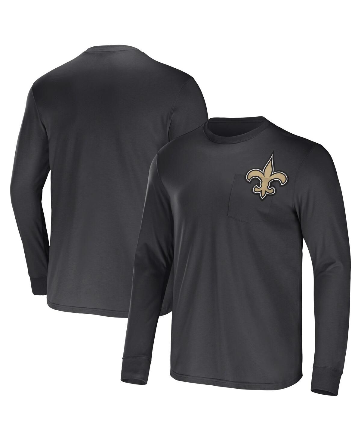 Мужская футболка с длинным рукавом из коллекции NFL x Darius Rucker от Charcoal New Orleans Saints Team
