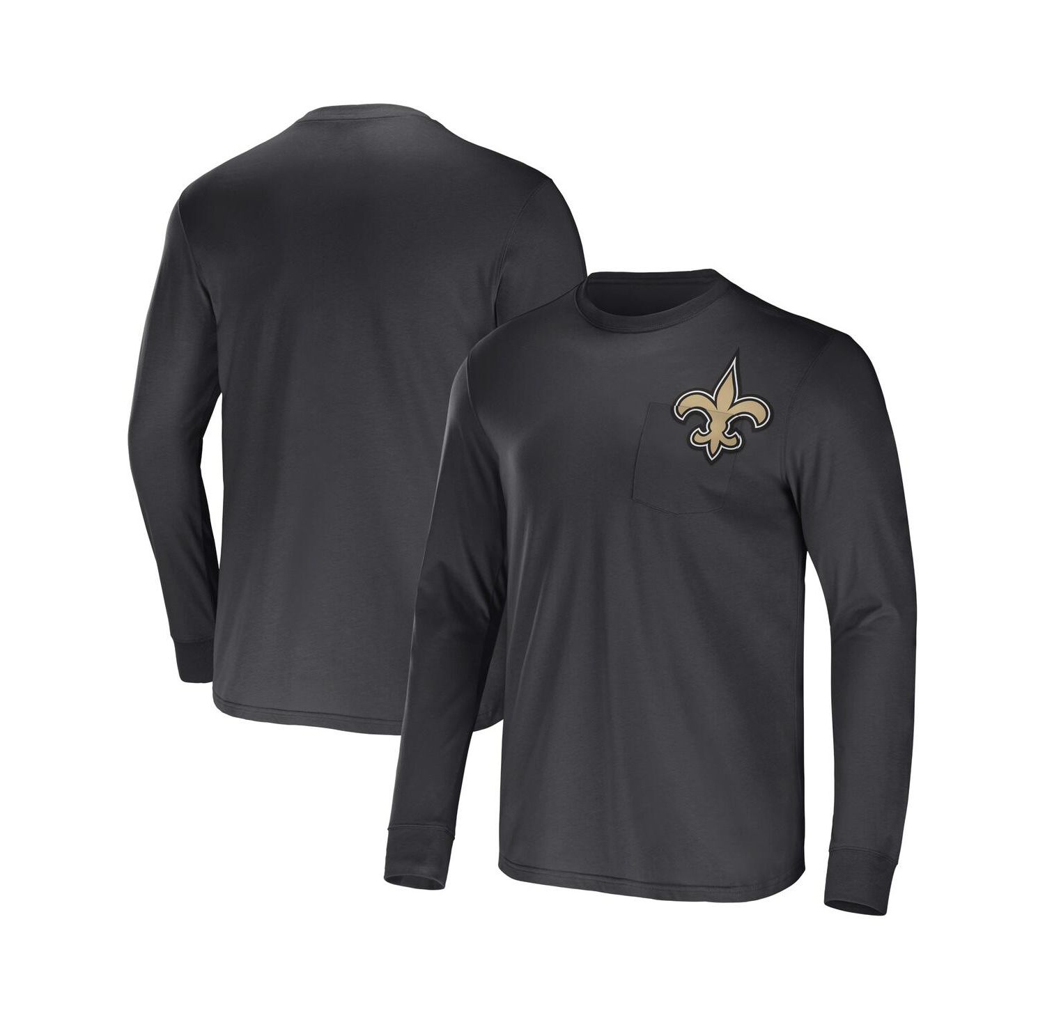 Men's NFL x Darius Rucker Collection by Charcoal New Orleans Saints Team Long Sleeve T-shirt