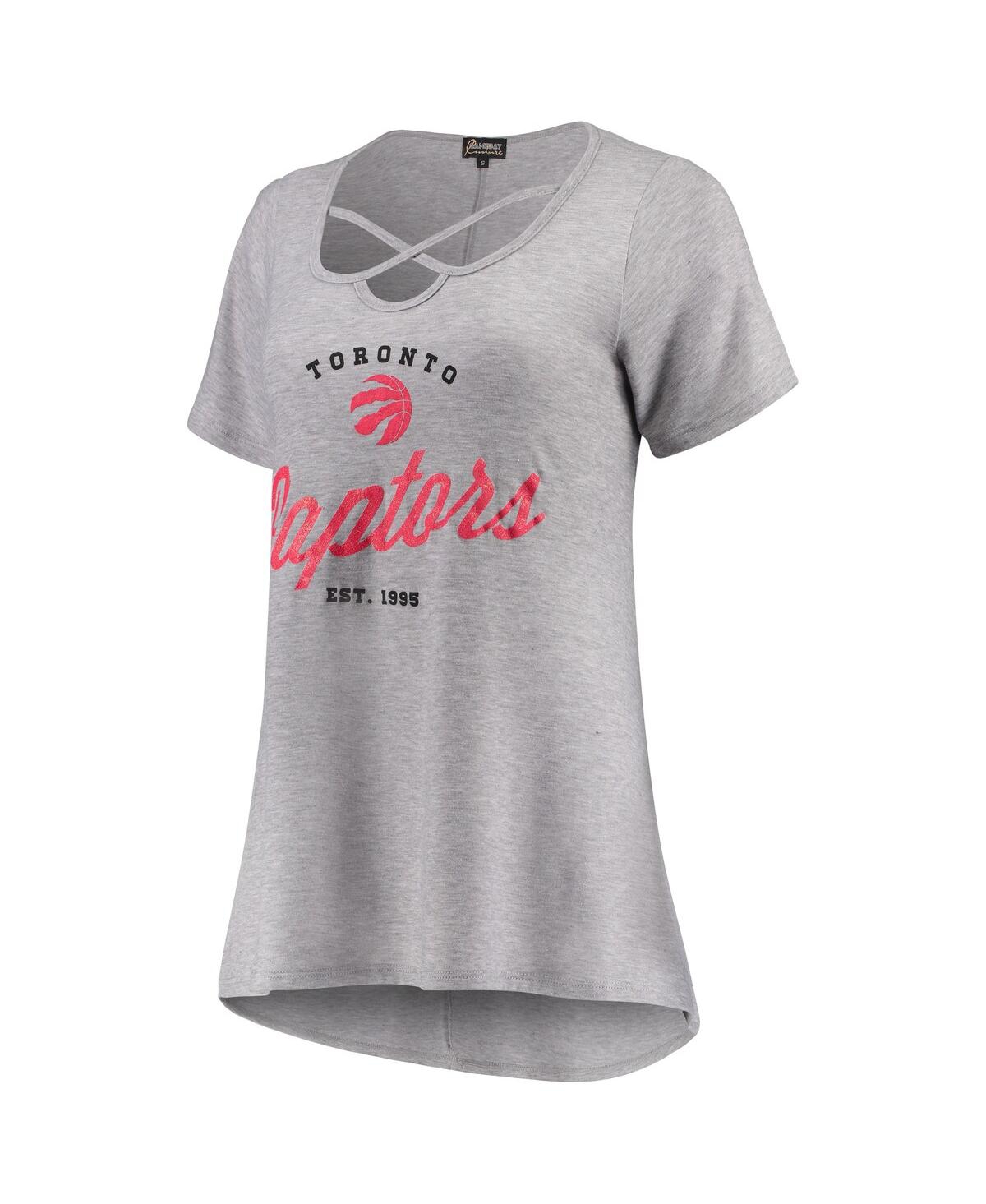 Shop Gameday Couture Women's Heathered Gray Toronto Raptors Criss Cross Front Tri-blend T-shirt