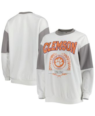 Women's Gray Clemson Tigers It's A Vibe Dolman Pullover Sweatshirt