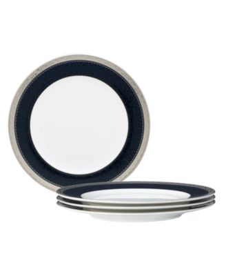Noritake Odessa Cobalt Platinum Dinnerware Collection In White