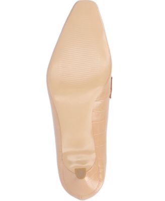 Journee Womens Celina Medium and Wide Width Kitten Heel Loafer Square Toe Pumps