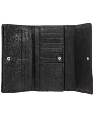 Women's Pebbled Collection RFID Secure Trifold Wing Wallet
