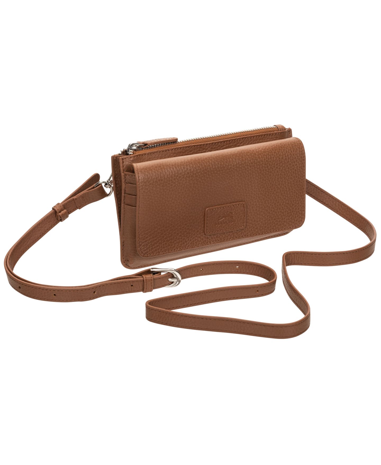 Женский кошелёк Mancini Pebbled Collection RFID Secure Crossbody, цвет: Верблюжий — фото 2