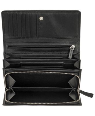 Women's Basket Weave Collection RFID Secure Clutch Wallet