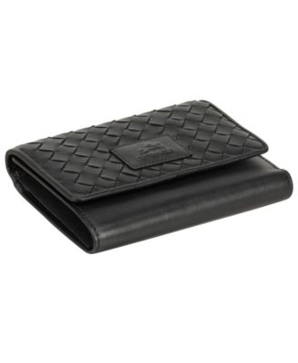 Women's Basket Weave Collection RFID Secure Mini Clutch Wallet