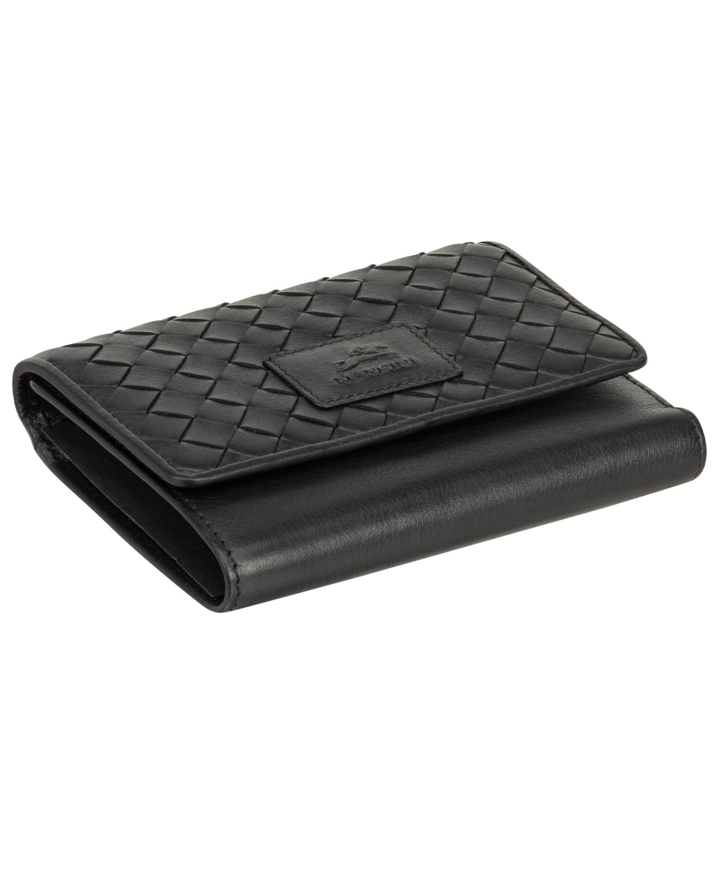 Женский кошелёк Mancini Basket Weave Collection RFID Secure Mini Clutch Wallet, цвет: Чёрный — фото 5