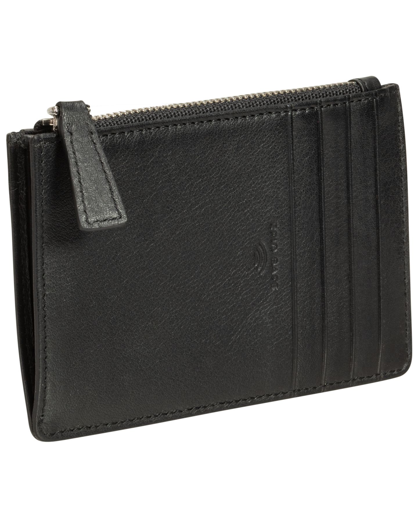 Женская картхолдер-монетница Mancini Basket Weave с RFID-защитой, цвет: Чёрный — фото 3