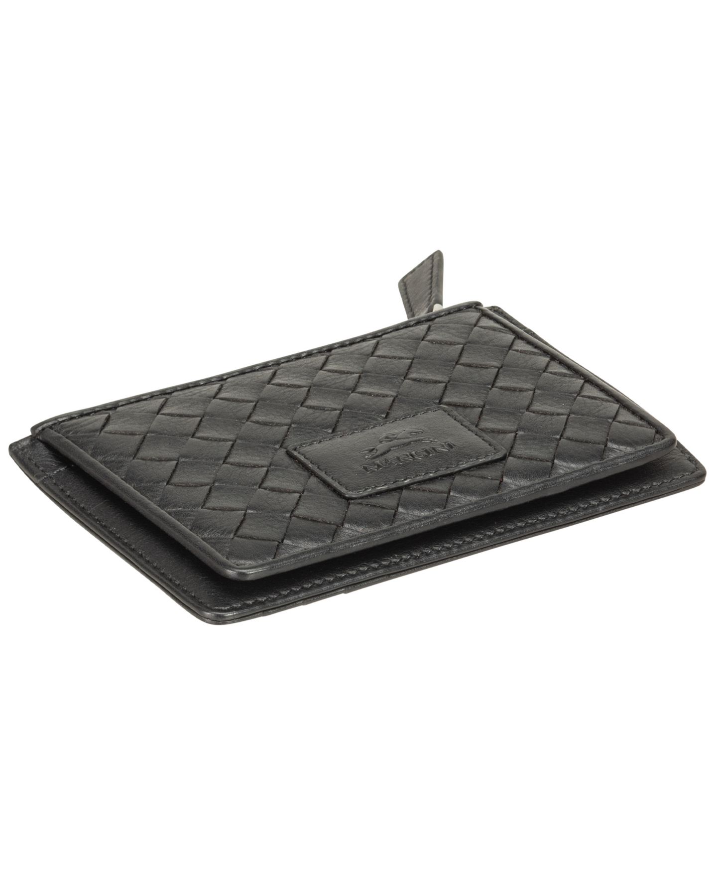Женская картхолдер-монетница Mancini Basket Weave с RFID-защитой, цвет: Чёрный — фото 6