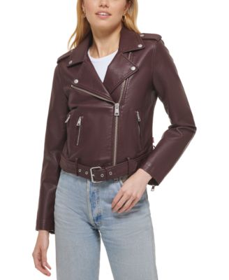 Order Levi's Women Acid Washed Belted Sherpa Moto Jacket