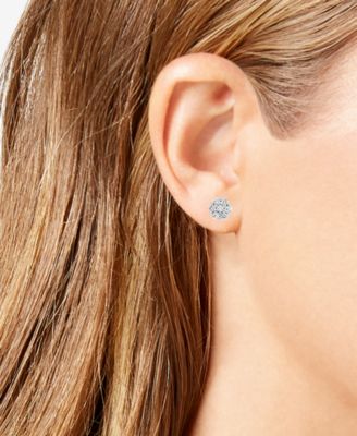 Diamond Cluster Stud Earrings (5/8 ct. t.w.) in 14k White Gold