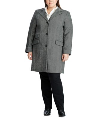 Plus Size Buttoned Walker Coat 