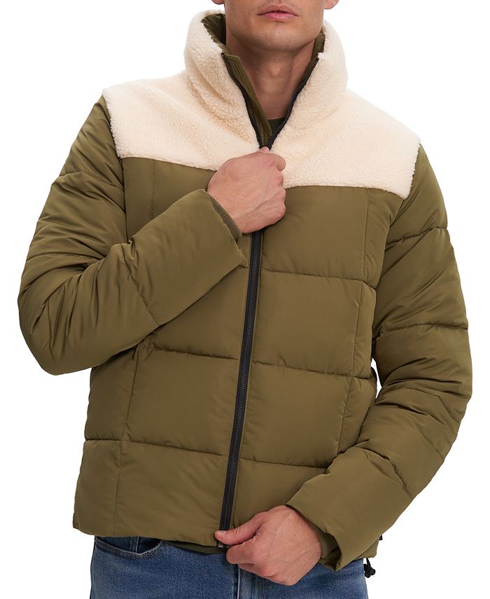 NOIZE Men's MixedMedia Quilted FullZip Puffer Jacket & Reviews