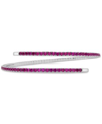 Macy's - Lab-grown Ruby Flex Wrap Bracelet (5-1/3 ct. t.w.) in Sterling Silver (Also in Lab-grown Sapphire)