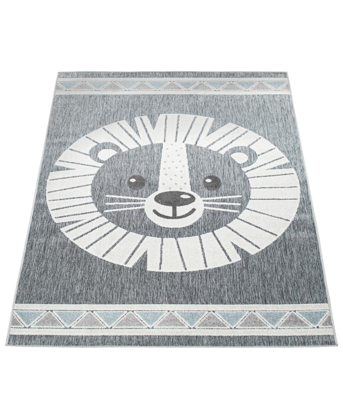 Kids Rug Tweet friendly Lion Motif Play Mat - 4’7”x 6’7”
