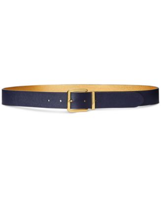 Lauren Ralph Lauren Reversible Crosshatch Leather Belt - Macy's
