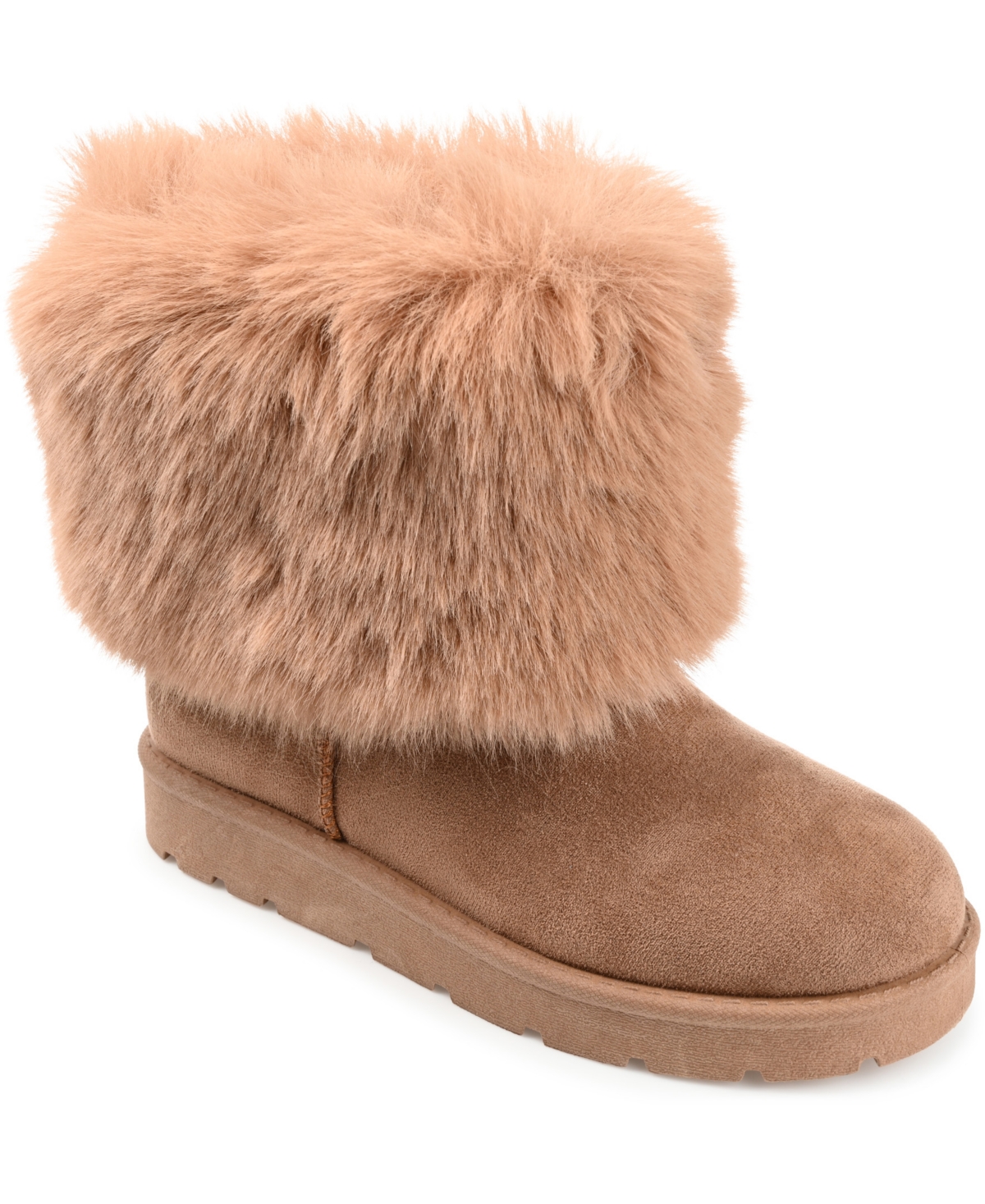 Journee Collection Women's Shanay Lug Sole Faux Fur Cold Weather Boots