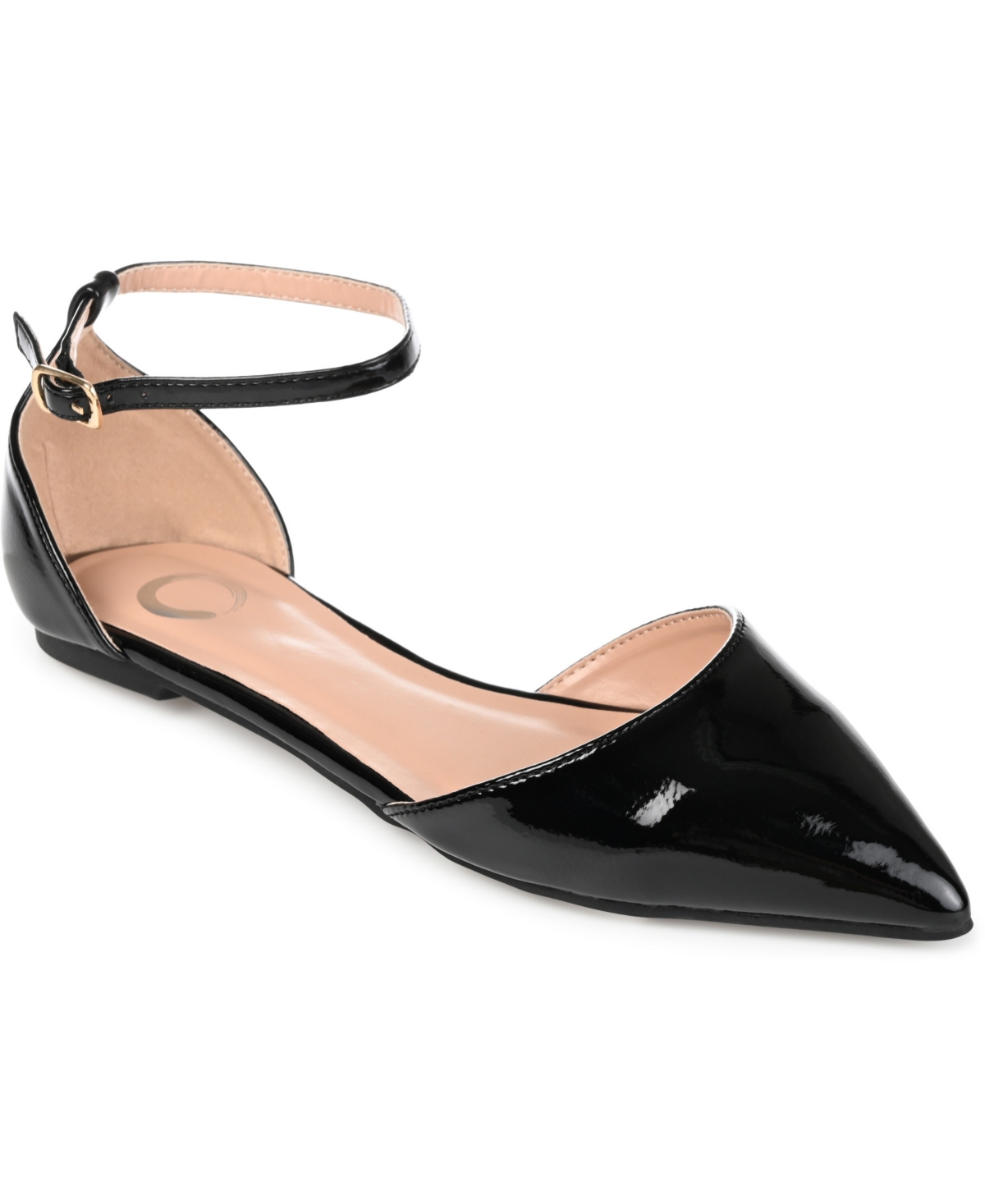 JOURNEE COLLECTION WOMEN'S REBA ANKLE STRAP POINTED TOE FLATS 