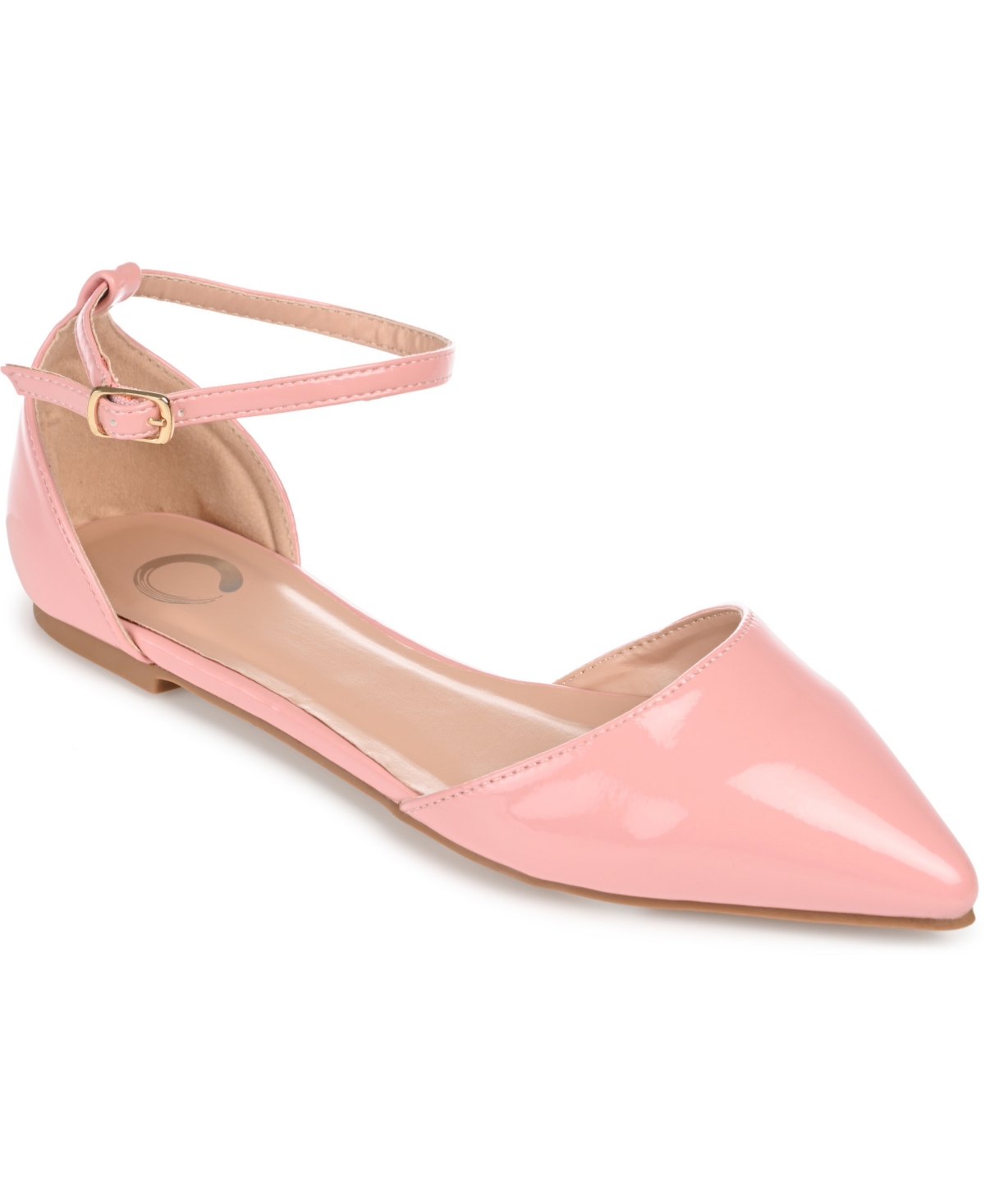 Shop Journee Collection Women's Reba Ankle Strap Pointed Toe Flats In Pink