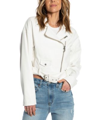 Juicy Couture - Faux Leather Cropped Moto Jacket