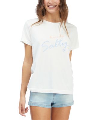 Roxy Juniors' Salty Script Cotton Boyfriend T-Shirt - Macy's