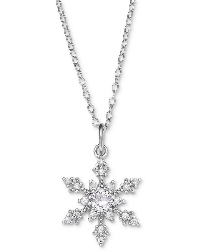 SU Necklace Sterling Cubic Zirconia Heart Stones Silver 925 Chain