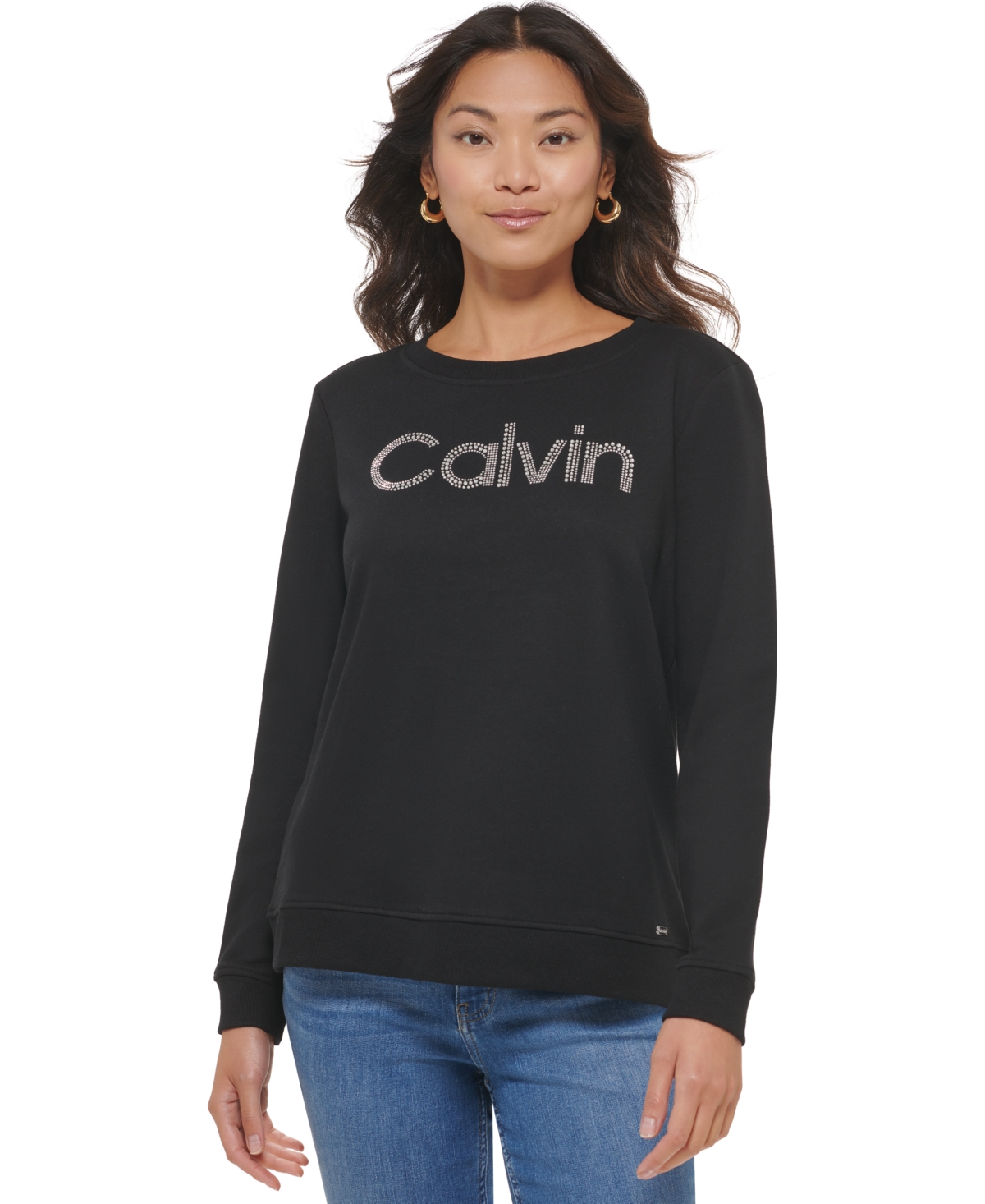 Calvin Klein Women's Crystal Logo Sweatshirt