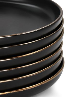Mateo Gold-Tone Dinner Plates, Set of 6