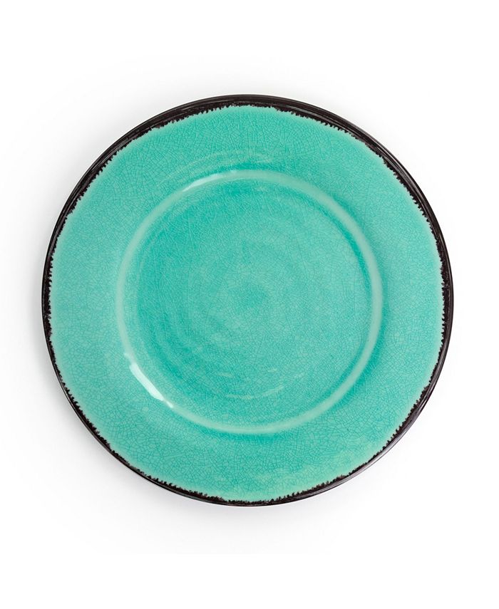 Elama Turquoise 12 Piece Lightweight Melamine Dinnerware Set, Service