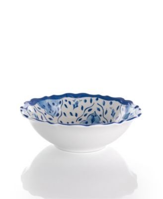 Blue Flower Melamine 12 Pc. Dinnerware Set, Set of 4