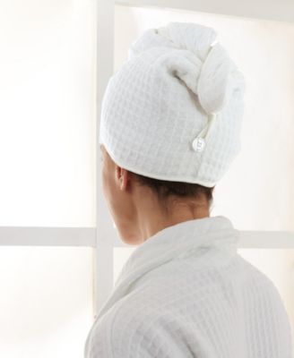 Waffle Twist Cotton Hair Towel, 10&amp;quot; x 26&amp;quot;