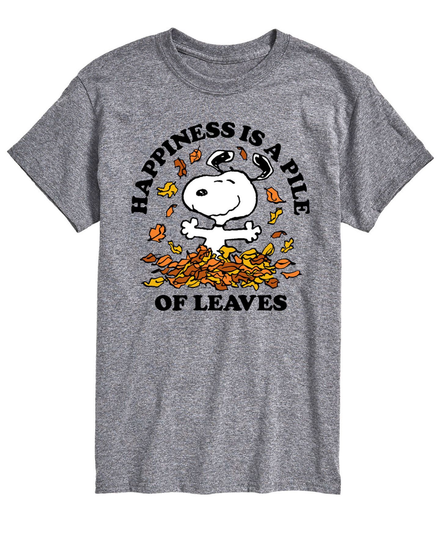 Мужская футболка AIRWAVES Short Sleeve Peanuts Pile of Leaves, цвет: Серый — фото 1