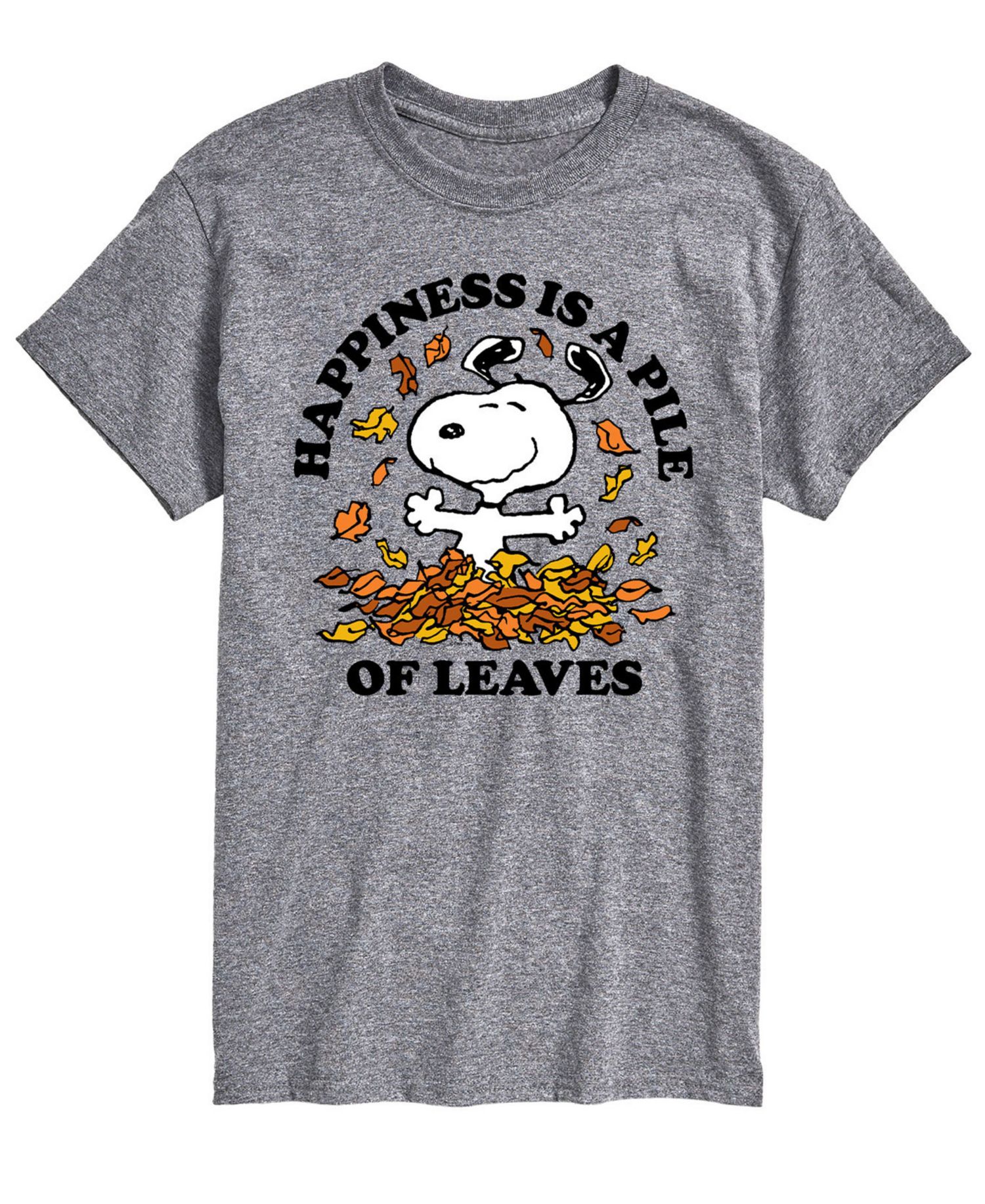 Men's Short Sleeve Peanuts Pile of Leaves T-shirt