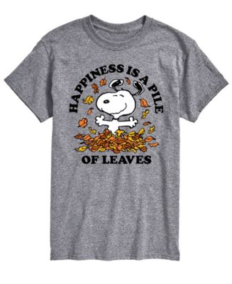 AIRWAVES Men's Short Sleeve Peanuts Pile of Leaves T-shirt - Macy's